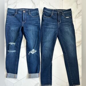 Dark Blue Womens Stretch Skinny Jeans - Ripped and Classic Styles